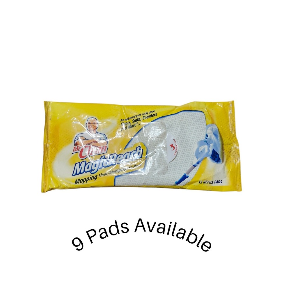 HTF Discontinued Mr. Clean Magic Reach Mopping Floor Multipurpose Pads 9‎ Count